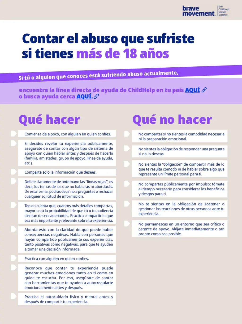 Contar el abuso que sufriste si tienes mas de 18 años
