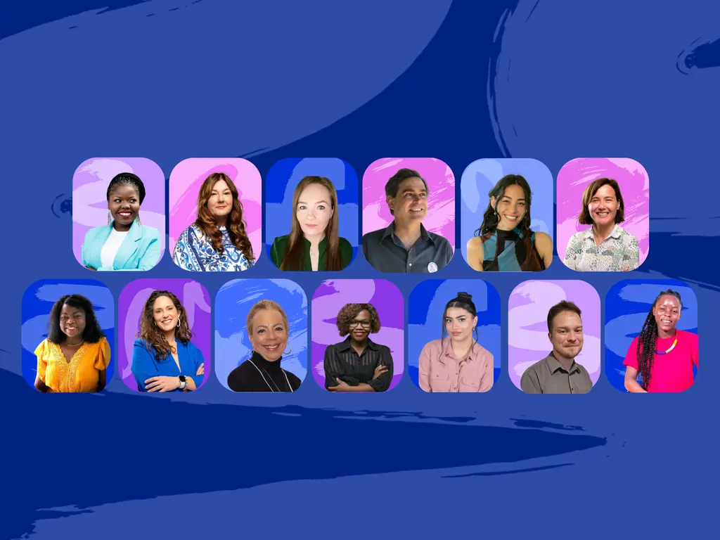 A grid of portraits showing different people, each in their own box.