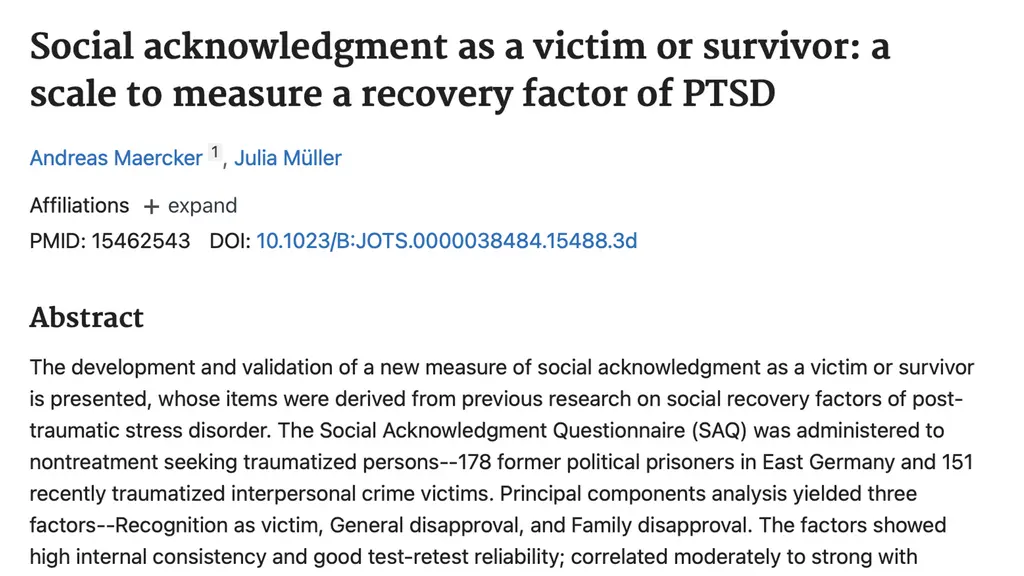 German study on survivors terminology