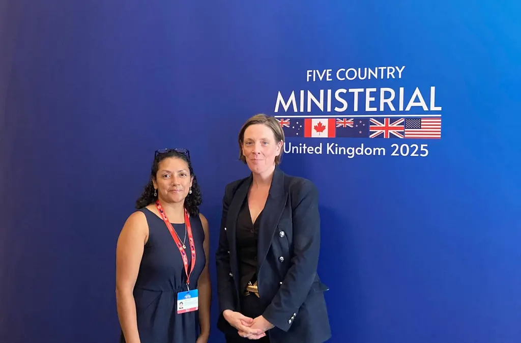 Rosalia at five country ministerial with Jess Phillips