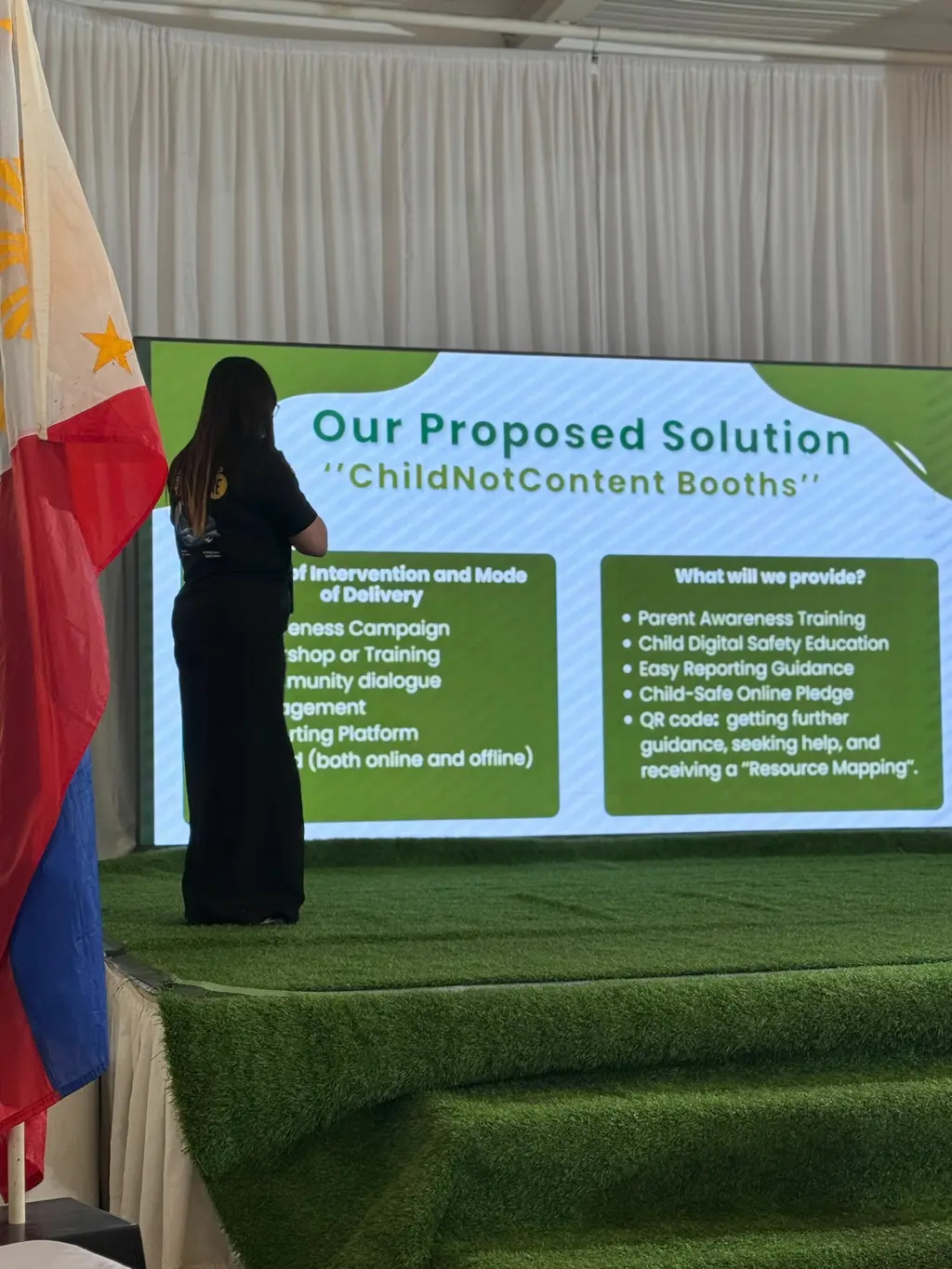 Youth-led teams present their ideas at the summit.