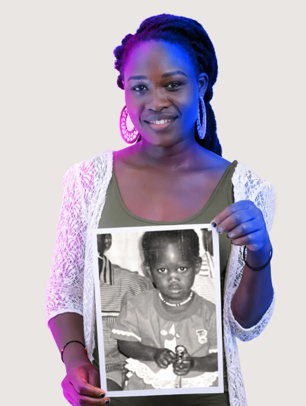 Janet with childhood photo