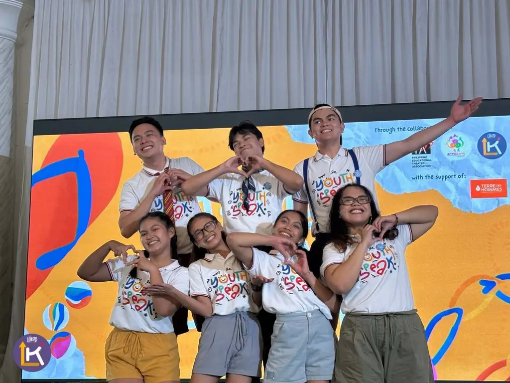 Renmark, together with members of Lunsad Kabataan and the PETA ARTS Zone Project, performing their youth-led devised performance on corporal punishment during the first-ever Regional Youth-Led Summit on Ending Violence Against Children.