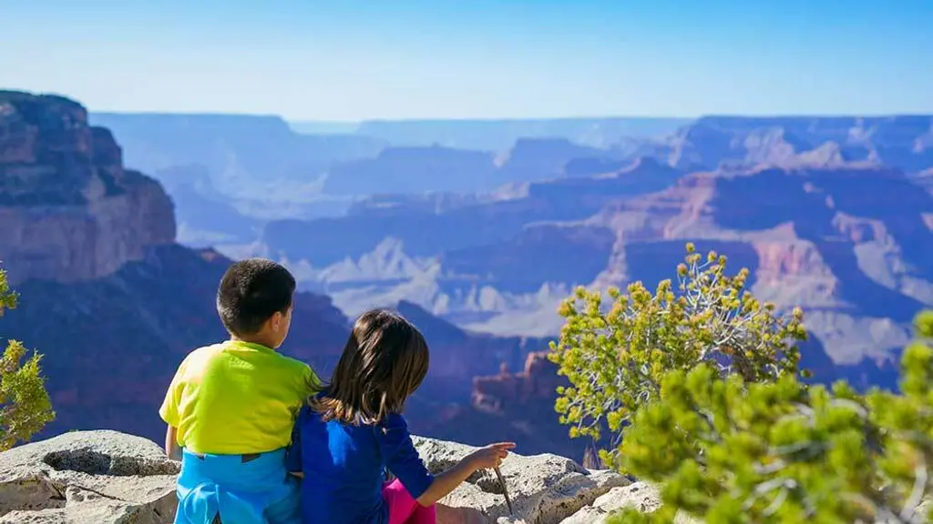 Vast, scenic Grand Canyon vista with person in foreground.